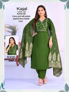 Desi kudi kajal 3pcs designer kurtis wholesaler